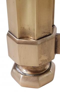  Italian Workshop Pair of Italian Solid Brass Side Tables with Onyx Tops 1970s - 4472524