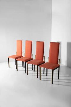  Italian school XX ct Four Vintage Italian Chairs in Fabric and Metal - 3690923