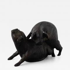  Italian school XX ct Italian Bronze sculpture Two Pigs bronze artist 20th century - 3688853