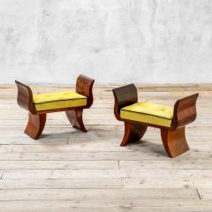  Italian school XX ct Italian Pair of Wooden Stools - 4080325