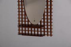  Italian school XX ct Italian vintage geometric mirror with shelf - 3701191