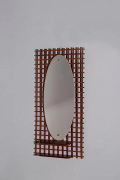  Italian school XX ct Italian vintage geometric mirror with shelf - 3701197