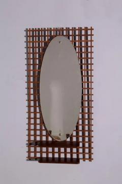  Italian school XX ct Italian vintage geometric mirror with shelf - 3701222