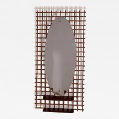  Italian school XX ct Italian vintage geometric mirror with shelf - 3704747