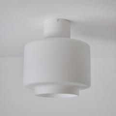  Itsu 1960s Mauri Almari Opaline Glass and White Metal AE 88 Ceiling Lamp for Itsu - 3022637