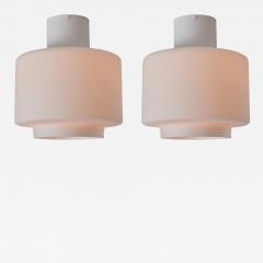  Itsu 1960s Mauri Almari Opaline Glass and White Metal AE 88 Ceiling Lamp for Itsu - 3025166