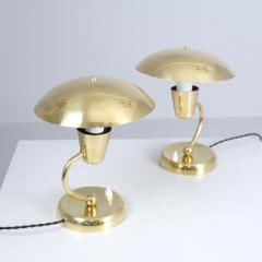  Itsu A Pair of Mid Century Brass Table Lamps Model EV 59 Itsu 1950s - 4379567