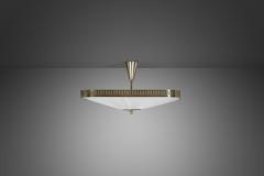  Itsu Brass and Fabric Ceiling Lamp by Itsu Finland 1960s - 3977211