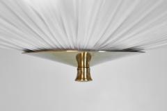  Itsu Brass and Fabric Ceiling Lamp by Itsu Finland 1960s - 3978400