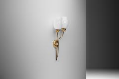  Itsu Brass and Opal Glass Wall Lamp by Itsu Finland Mid 20th Century - 4647258