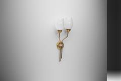  Itsu Brass and Opal Glass Wall Lamp by Itsu Finland Mid 20th Century - 4647260