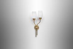  Itsu Brass and Opal Glass Wall Lamp by Itsu Finland Mid 20th Century - 4647261