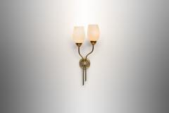  Itsu Brass and Opal Glass Wall Lamp by Itsu Finland Mid 20th Century - 4647262