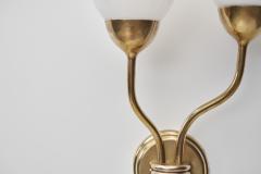  Itsu Brass and Opal Glass Wall Lamp by Itsu Finland Mid 20th Century - 4686966