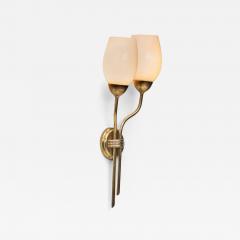  Itsu Brass and Opal Glass Wall Lamp by Itsu Finland Mid 20th Century - 4689708