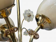  Itsu Itsu Finnish Modern Snowflake Chandelier Brass Glass Finland 1950s - 4755552