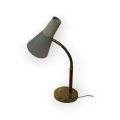  Itsu Itsu Table Lamp Ak 21 in White Gray Leather and Brass 1950s - 4138150