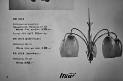  Itsu Mid Century Itsu Ceiling Lamp Model ER 101 3 in Brass Finland 1950s - 3961010