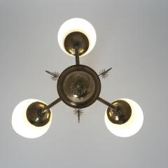  Itsu Mid Century Itsu Ceiling Lamp Model ER 110 3 in Brass Glass Finland 1950s - 4551321