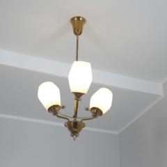  Itsu Mid Century Itsu Ceiling Lamp Model ER 110 3 in Brass Glass Finland 1950s - 4551325