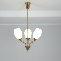  Itsu Mid Century Itsu Ceiling Lamp Model ER 110 3 in Brass Glass Finland 1950s - 4551326