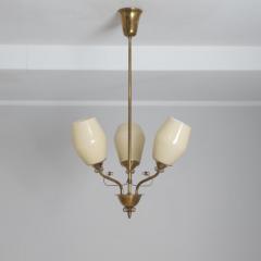  Itsu Mid Century Itsu Ceiling Lamp Model ER 110 3 in Brass Glass Finland 1950s - 4551328