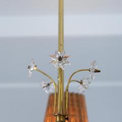  Itsu Mid Century Itsu Ceiling Lamp Model ER 5203 5 in Brass Rattan Finland 1950s - 4334570