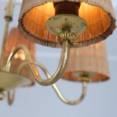  Itsu Mid Century Itsu Ceiling Lamp Model ER 5203 5 in Brass Rattan Finland 1950s - 4334572