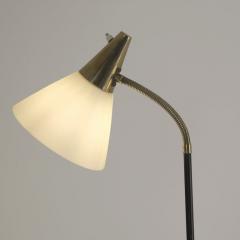  Itsu Mid Century Modern Floor Lamp Model EN 31 Brass Leather Glass Itsu 1950s - 4810923