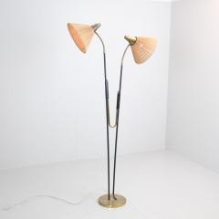  Itsu Mid Century Modern Floor Lamp Model No EN 31 with Rattan Shades Itsu 1950s - 4472669