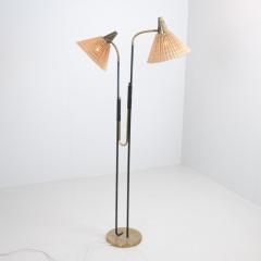  Itsu Mid Century Modern Floor Lamp Model No EN 31 with Rattan Shades Itsu 1950s - 4472671