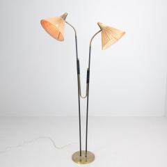  Itsu Mid Century Modern Floor Lamp Model No EN 31 with Rattan Shades Itsu 1950s - 4472676