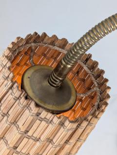  Itsu Mid Century Modern Floor Lamp in Black Brass Rattan Finland 1960s - 4482617