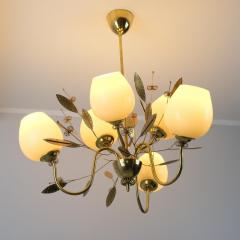  Itsu Mid Century Modern Floral Brass Ceiling Lamp Model ER 85 6 Itsu Finland 1950s - 4289501