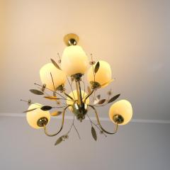  Itsu Mid Century Modern Floral Brass Ceiling Lamp Model ER 85 6 Itsu Finland 1950s - 4289502
