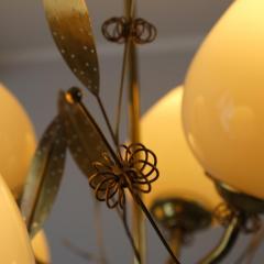  Itsu Mid Century Modern Floral Brass Ceiling Lamp Model ER 85 6 Itsu Finland 1950s - 4289506