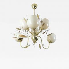  Itsu Mid Century Modern Floral Brass Ceiling Lamp Model ER 85 6 Itsu Finland 1950s - 4290682