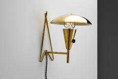  Itsu Model EV 57 Polished Brass Wall Lamp by Itsu Finland ca 1950s - 4753629