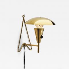  Itsu Model EV 57 Polished Brass Wall Lamp by Itsu Finland ca 1950s - 4761918