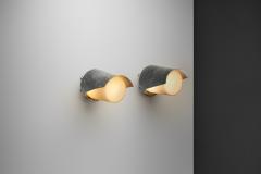  Itsu Pair of Model AT 32 Wall Lamps with Copper Shade for Itsu Finland ca 1950s - 4729763