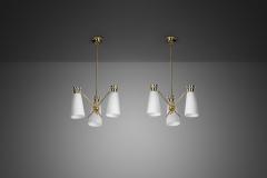  Itsu Pair of Model ER 106 3 Pendant Lamps by Itsu Finland 1950s - 4569425