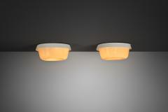  Itsu Pair of Opal Glass Ceiling Lamps by Itsu Finland ca 1960s - 4701595