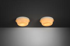  Itsu Pair of Opal Glass Ceiling Lamps by Itsu Finland ca 1960s - 4701652