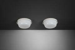  Itsu Pair of Opal Glass Ceiling Lamps by Itsu Finland ca 1960s - 4701653