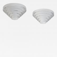  Itsu Pair of White Slated Alvar Aalto Style Flush Mounts Model AE74 45 Itsu 1950s - 4371170