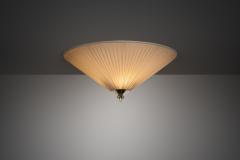  Itsu Pleated Ceiling Light with Brass Finial for Itsu Finland Mid 20th Century - 4739854