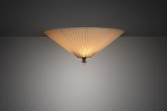  Itsu Pleated Ceiling Light with Brass Finial for Itsu Finland Mid 20th Century - 4739897