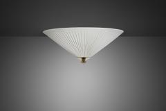  Itsu Pleated Ceiling Light with Brass Finial for Itsu Finland Mid 20th Century - 4739898
