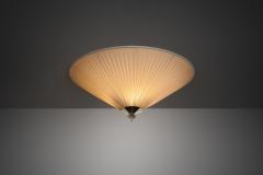  Itsu Pleated Ceiling Light with Brass Finial for Itsu Finland Mid 20th Century - 4739899