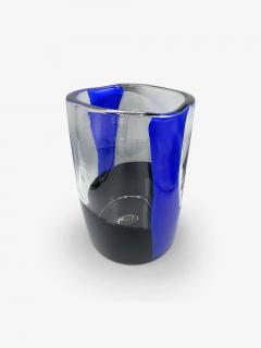  Ivan Baj ICHNOS A BLACK BLUE GLASS VASE - 3681228